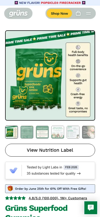 Análisis de Producto de gruns.co